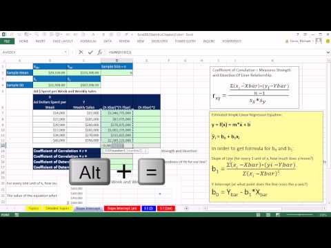how to obtain slope in excel
