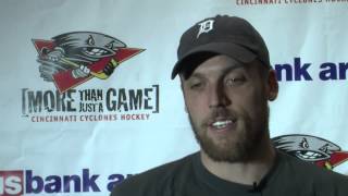 Cincinnati Cyclones 2013 Exit Meetings - Mathieu Aubin, Dan Eves, David Pacan