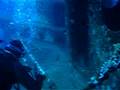 Florida Keys scuba diver on a wreck it's an artificial reefs