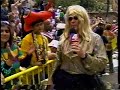 while passing out coconuts to the crowd
he exposed his boobs
