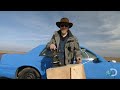 Adam Savage performs several test-fires to find the optimal angle.