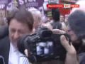 BNP Leader Nick Griffin Pelted With Eggs