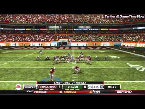 NCAA Football 13 Gameplay: Oregon vs. Oklahoma - BCS Title Game Highlights/Celebration