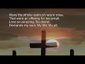 A video set to the hymn tune When I Survey the Wondrous Cross. When I survey the wondrous cross On which the Prince of glory died, My richest gain I count but loss, And pour contempt on all my pride. Forbid it, Lord, that I should boast, Save in the death of Christ my God! All the vain things that charm me most, I sacrifice them to His blood. See from His head, His hands, His feet, Sorrow and love flow mingled down! Did eer such love and sorrow meet, Or thorns compose so rich a crown? His ...