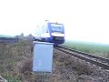 2 HarzElbeExpress Passenger Trains blow the Horn near Halberstadt, Germany 2 HarzElbeExpress Passenger Trains blow the Horn near Halberstadt, Germany