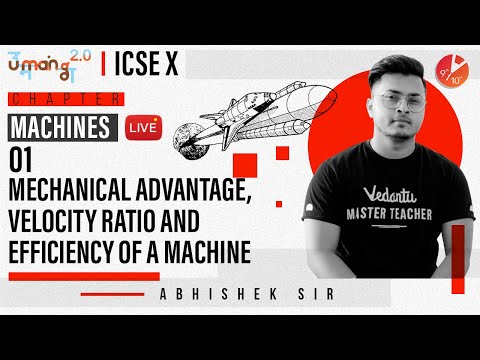 Machines L1 | Mechanical Advantage, Velocity Ratio & Efficiency of a Machine | ICSE Class 10 Physics