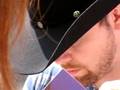 David Cook in Cowboyhat signing autographs Dallas