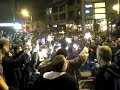 Obama supporters sing Star Spangled Banner in Seattle