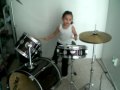 christalin playing drums