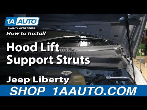 How To Install Replace Hood Lift Support Struts 2002-07 Jeep Liberty