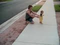 Brayden walking ouside!