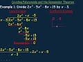 This lesson shows how to divide a polynomial by a binomial using both long division and synthetic division. The lesson also discusses the Remainder Theorem and shows how to use it to find remainders in algebraic divisions. This is the first part of a three part lesson. This video was created for the MHF4U Advanced Functions course in the province of Ontario, Canada.