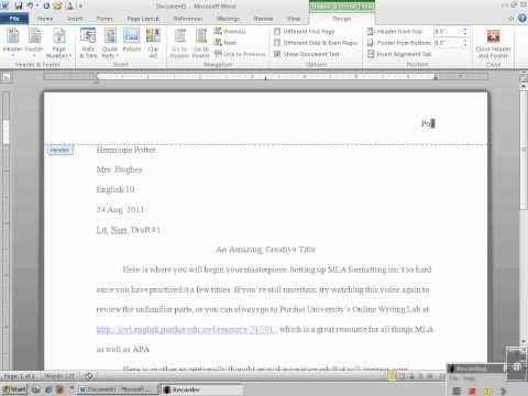 how to properly number pages in word