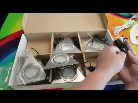 5er SET SO TECH® LED Dreieckleuchten Unterbauleuchten mit Zentralschalter Dreiecksleuchten