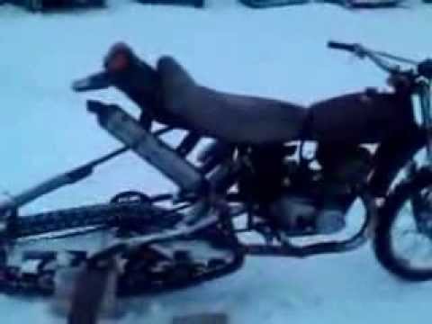 Мотоцикл на гусенице видео подробно