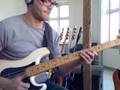 Funky slap P-bass E dominant 7