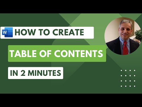 how to create table of contents in word 2010