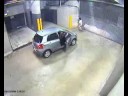 How not to exit a parking garage