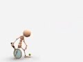 Wooden tennis player
