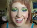 green and blue makeup tutorial using mac mineralized shadows