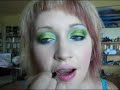 green and blue makeup tutorial using mac mineralized shadows