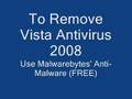 Remove VistaAntivirus2008 / Vista Antivirus2008