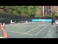 Megan playing with Roger Federer