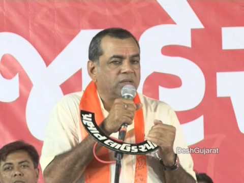 Paresh Rawal speaks at BJP campaign rally in Bapunagar Ahmedabad
