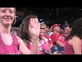 see lauren and the girls at bachelorette party at cbp to see the phils.  they get on fanovision, but guess who gets on kiss cam?