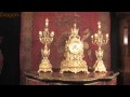 Antique French Louis XVI Classical Brass Clock Set, French - Circa 1880
