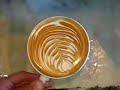 Latte Art - Rosetta with lots of Hollow Leaves