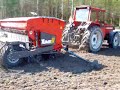 Seeding wheat with Valmet 905 and Tume seeding machine