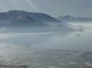 Mountain Range & Salt Lake, Antelope Island, Utah