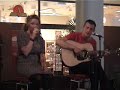 lars sings his own song, in duet with helena magnusson, at an open stage evening at af, lund, sweden 2007.