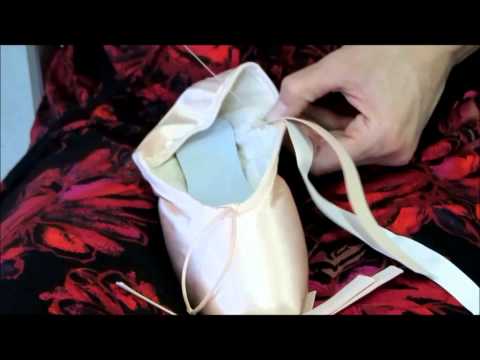 how to fasten elastic on ballet shoes