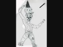 Animated 1930s vaudville clown