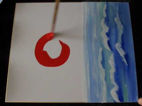 旭日の描き方　Drawing style at sunrise on new year's day