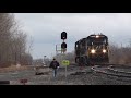 Lots of trains rolled under the dreary Gary skies this morning and even though there was sporadic rain, I still was out. I compiled so much footage today that I have to make it into two videos! Make sure you view the following video featuring CN/EJE footage around the Pine area. 8:25AM- A manifest that left Chicago earlier this morning now hits Pine at track speed. NS SD70M-2 #2670 BNSF C44-9W #740 8:40AM- Inbound Amtrak Lake Shore Limited 49 travels into Pine at it's expected time. P42DC ...