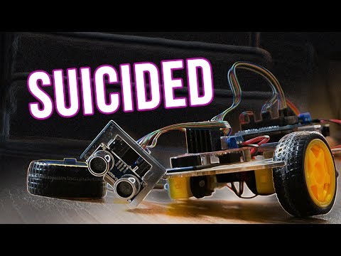 How my robot took its own life! Arduino obstacle avoiding robot car test and bad ending!(Banggood)