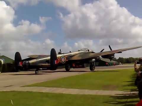 Avro Lancaster PA474 flypast of NX611 taxy run