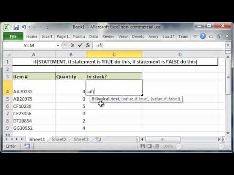 how to use the if function in excel