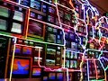Installation at the Smithsonian American Art Museum in Washington DC of Nam June Paik. 1995.