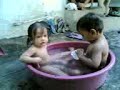 paula and dhion swimming in a tub... paula and dhion swimming in a tub...