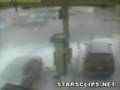 MAN FILLING UP WITH/GAS CANT READ ENGLISH AND HITS ALARM