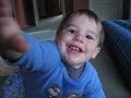 Zach has learned to blow bubbles