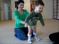 at 14 and a half months max was unable to sit. his arms and legs were stiff and when held standing his knees turned inwards, his l at 14 and a half months max was unable to sit. his arms and legs were stiff and when held standing his knees turned inwards, his legs buckled and his feet distorted. he had a rounded back and moderate head control.

max is now 19 months and for the past 5 months nina and bert, max's parents, have been working with peter walker to help max become more flexible and to try to help him back into a more normal pattern of development.

max can now lay comfortably on his tummy, lifting his head with his arms begining to extend. he can sit independently in the first sitting position, and is learning to sit independently in the second. max has good head control and is now learning to stand upright in a normal fashion.

below you will find clips on max's progress. you are welcome to follow his development by viewing these video clips and also get involved with peter in the blog.