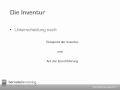 Grundlagen des Rechnungswesens / Grundlegende Informationen zu Inventur