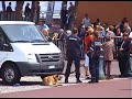 arriv�e de nicolas sarkozy et du prince albert ii de monaco sur la place de palais. serrage de mains.