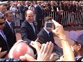 arriv�e de nicolas sarkozy et du prince albert ii de monaco sur la place de palais. serrage de mains.