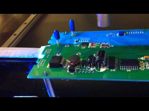 UV conformal coating - UV Conformal by Blaze Technology Pte Ltd. Featuring UV confomal coating sprayed under blacklight, notice the blue flourescing properties of the coating for g...
